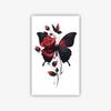 Dark Butterfly Rose Tattoo Sticker Waterproof Sweatproof Premium Flower Painted Sticker