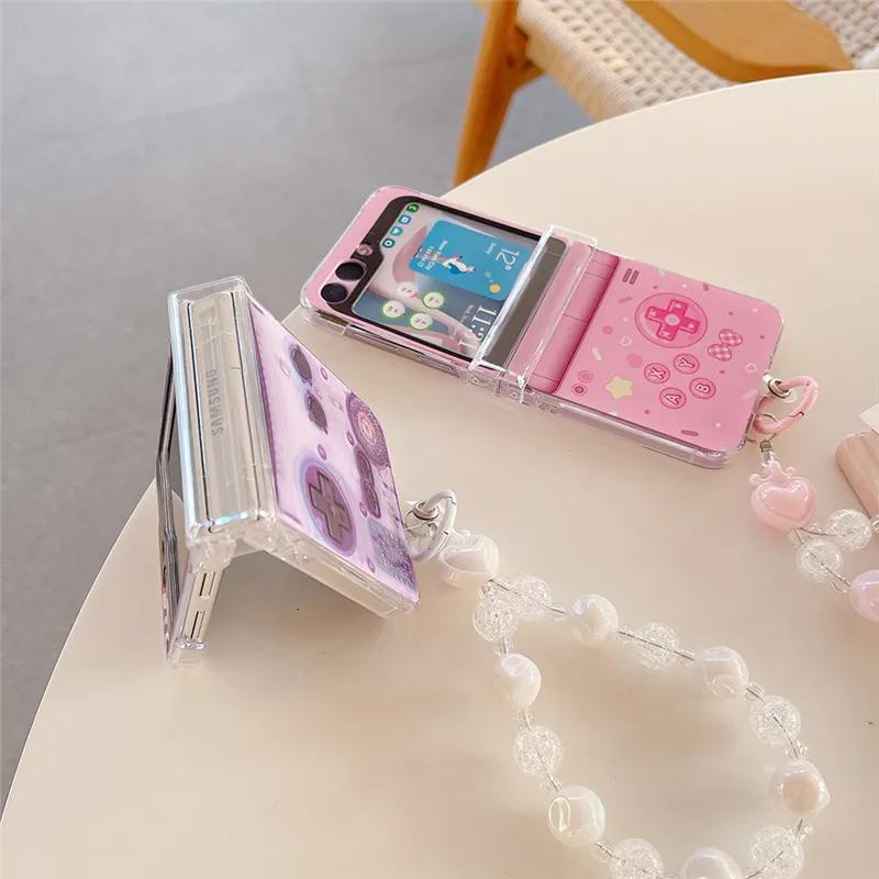 For Samsung Galaxy Z Flip 3 4 5 Phone Cases Cute Cartoon Hard Crystal Plastic PC Back Cover Case For Samsung Z Flip5 ZFlip5