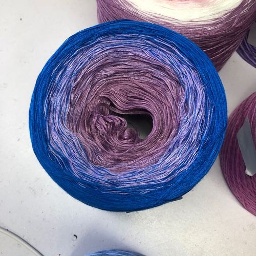 300g Organic Lace Cotton Blend Cake Roll Long Section Dyeing Yarn Hand-woven Shawl Scarf Skirt Hat Crochet Wool