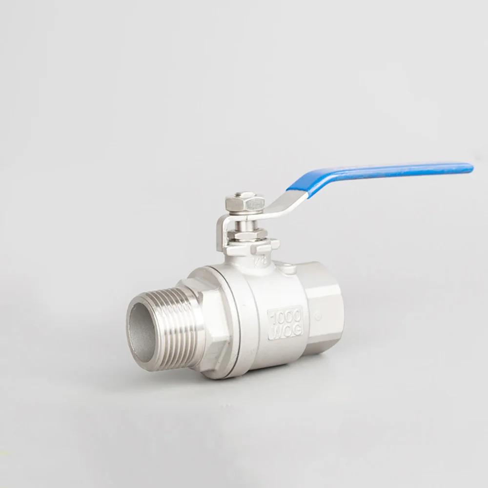 Válvula de bola controladora de 1/4" 3/8" 1/2" 3/4" 1" 2" BSPT Hembra a Macho Acero Inoxidable 304