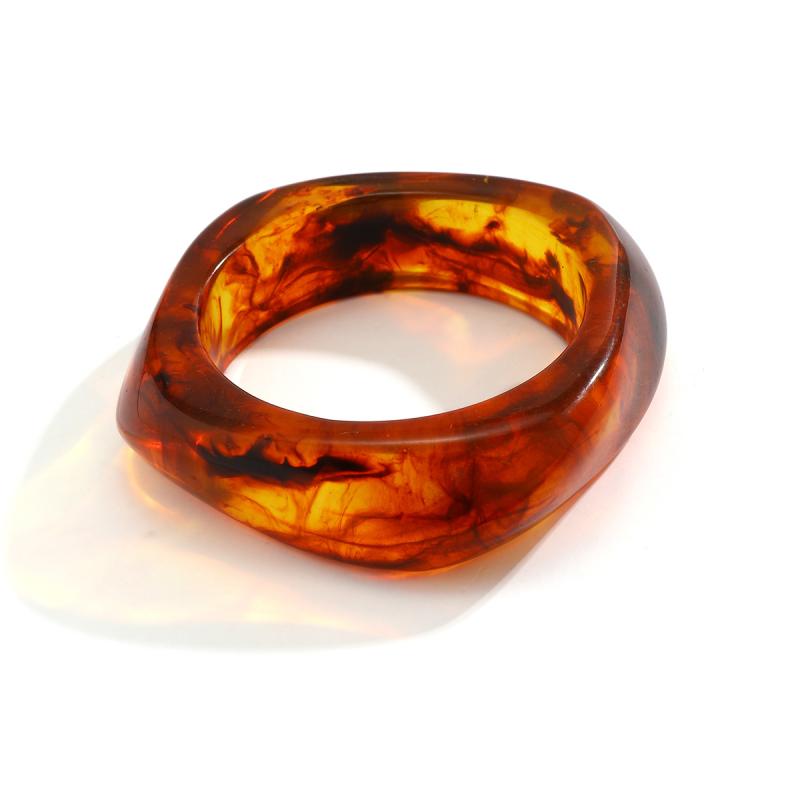 2025  Jewelry Vintage Acrylic Big Geometric Irregular Bangles For Women Trendy Resin Wide Cuff Bangles Bracelets