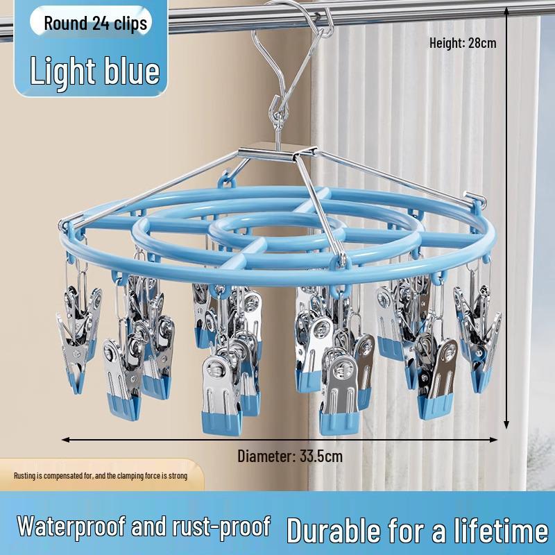 Stainless Steel Multi-Clip Sock and Underwear Drying Rack