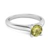 Peridot Round Solitaire Ring – 925 Sterling Silver