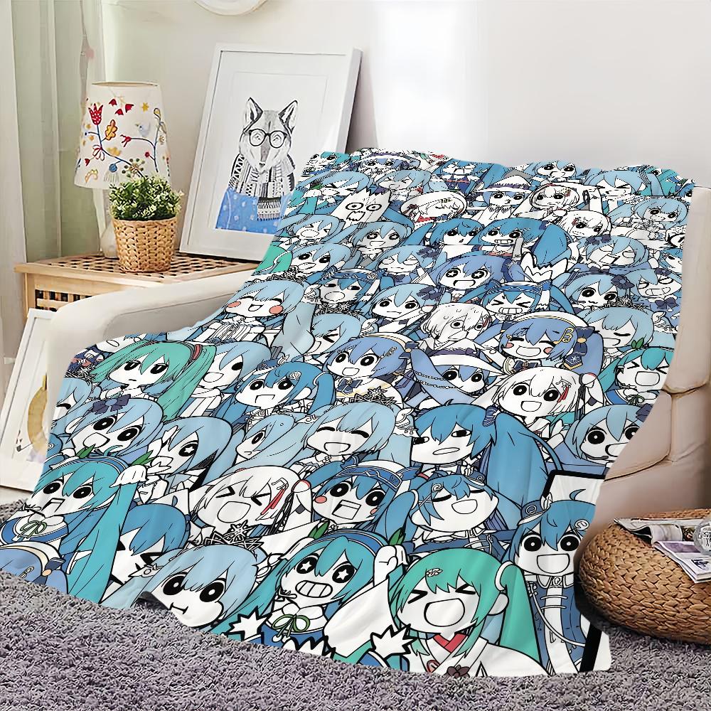 Blanket For H-HHatsune-e Soft Throw Cute Blanket CV01M-MMiku for Picnic Bed Sofa Home Bedroom Cozy Warm Comfortable