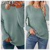 Bluse e Camicie Casual da Donna alla Moda a Manica Lunga con Scollo a O