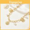 Minimalist Geometric Alloy Necklace With Artificial Pearl Pendant For Casual Women