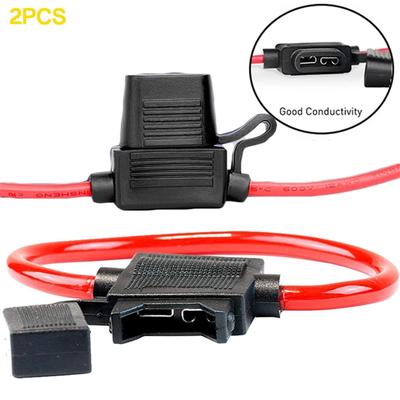 10 Stück Auto Mini Wasserdichte Sicherungskasten Flachsicherung Inline Sicherungshalter Steckdose 14AWG für 2V 30A Auto Motorräder Auto Sicherungskasten