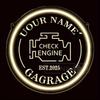 Garage Custom LED Neon Sign USB Wall-Mounted Decor Check Engine Man Cave White Auto Light for Showrooms Gifts Circular