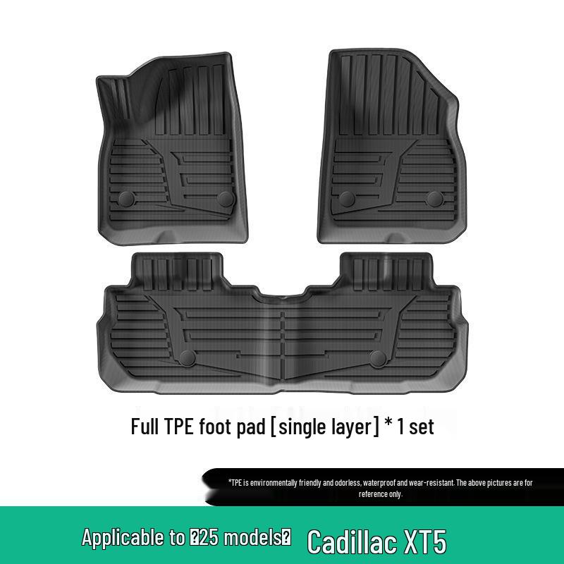 Eco-Friendly TPE Floor Mats and Trunk Mat for Cadillac XT5 - Includes Seat Back Cushion