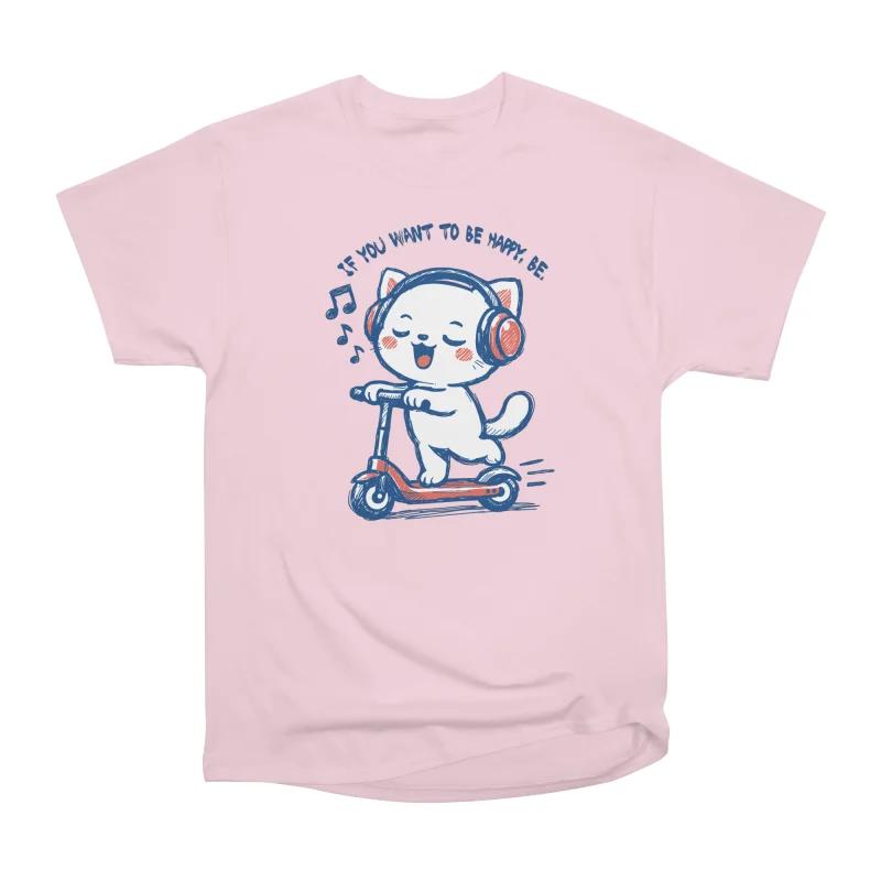 

Men Casual Shirts Short Sleeves IF YOU WANT TO BE HAPPY Tees Oversized T-shirts S розовый