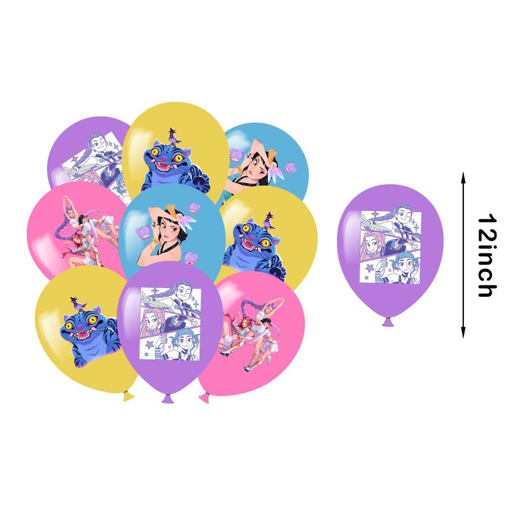 Witch Hunters Themed Birthday Party Decorations KPOP Women's Flag Cake Plug Balloon Spiral Pendant