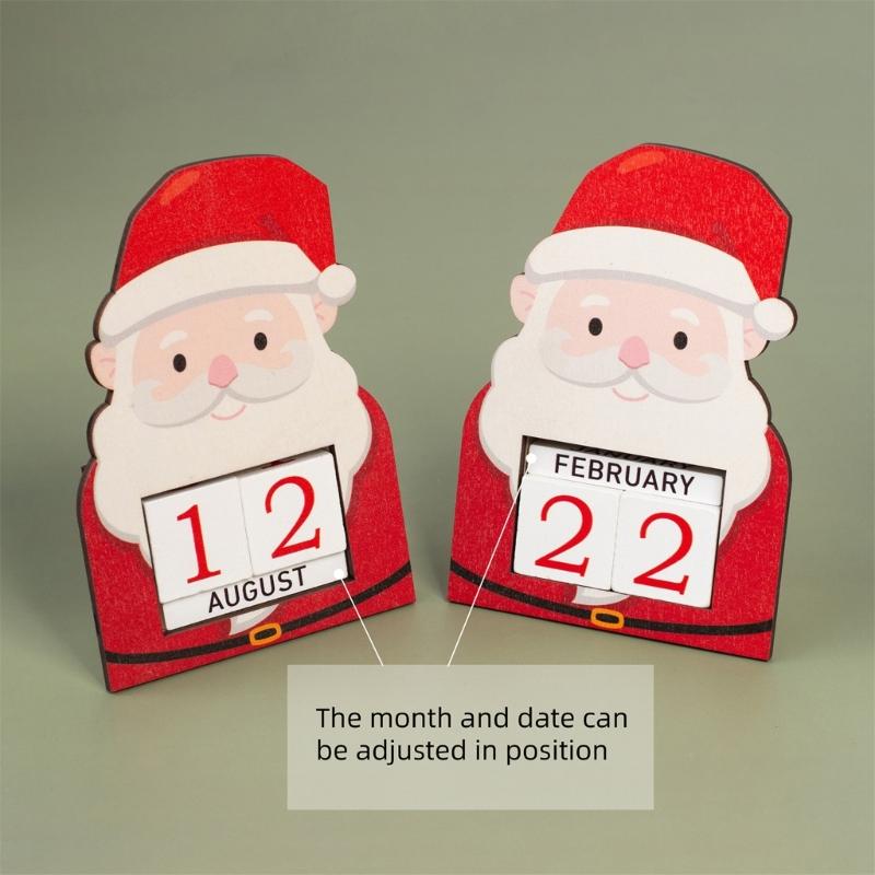 Christmas Calendar Wood Design Festival Table Decoration Countdown Calendar with Numbered Days