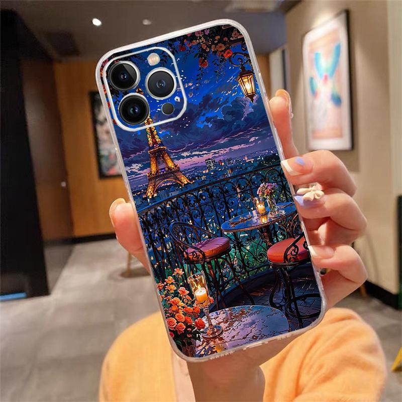

Eiffel Tower Phone Case Carcasa Funda For iPhone 17 Pro Max Air 17 16 15 14 13 Pro Max 15 16 Pro 15Plus iPhone 13ProMax