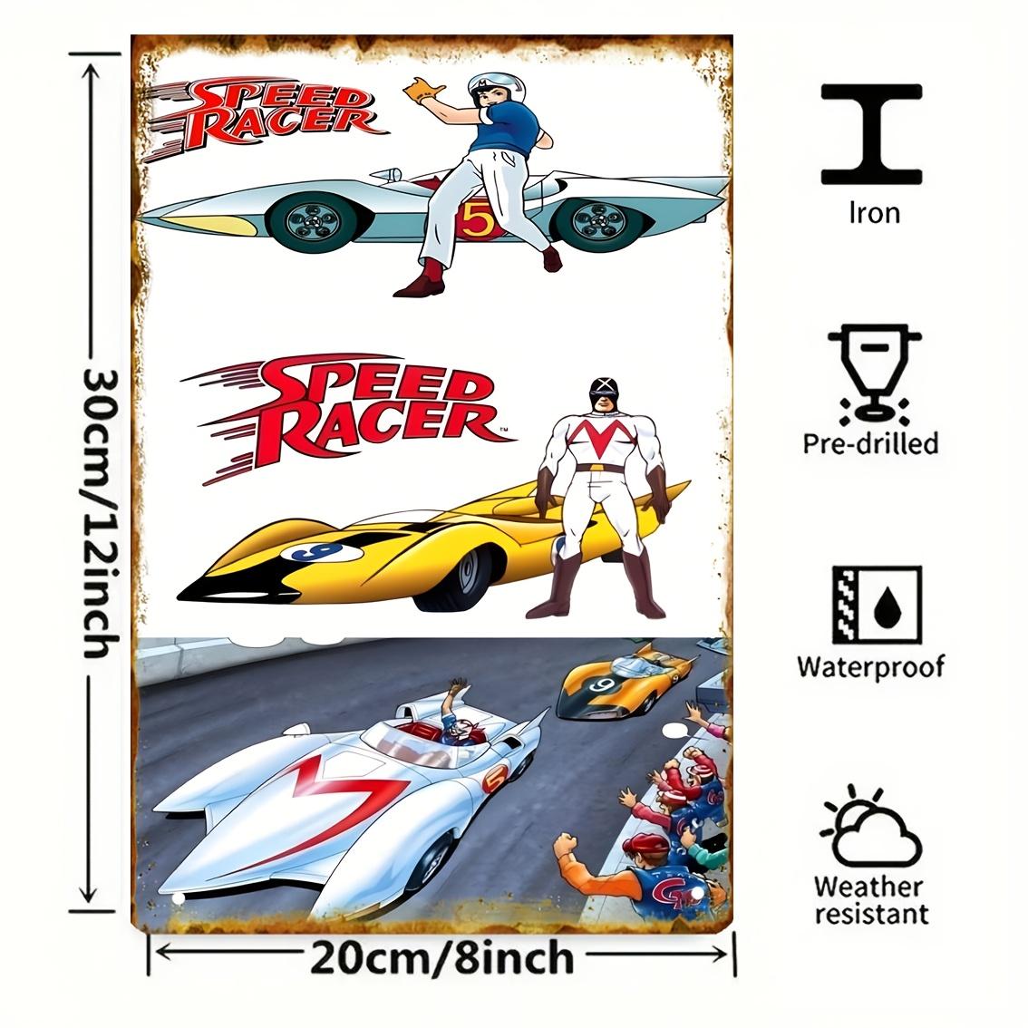 Speed Racer Mach 5 Metal Sign HeavyDuty Iron Retro Anime Wall Art Poster Vintage Racing Decor with Speed Racer Mach 5 Desi 20x30cm(7.8x11.8inch)