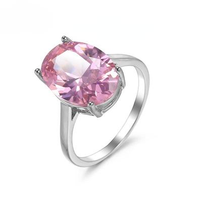Fashion Oval Cubic Zircon Crystal Wedding Rings For Women Luxury Red Color Engagement Proposal Ring Fashion Jewelry