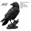 Realistische Rabenstatue Gotische Schwarze Krähe Figur, Harz für Halloween Tischplatte Innen Außen Vogel Dekoration, Dunkles Gruseliges Ornament Zuhause Büro Bücherregal