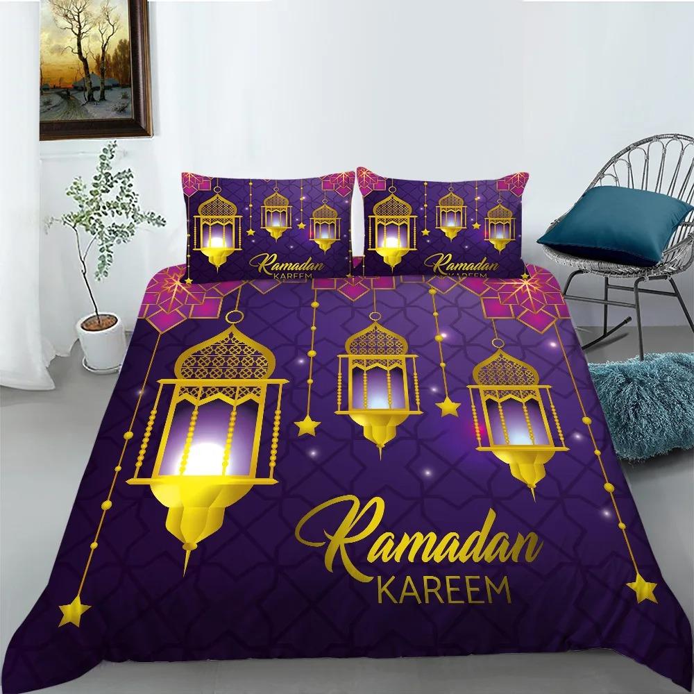 Comforter Ramadan Arabian Night Moon Stars Lamp 3D Bedding Set Queen King Polyester S S