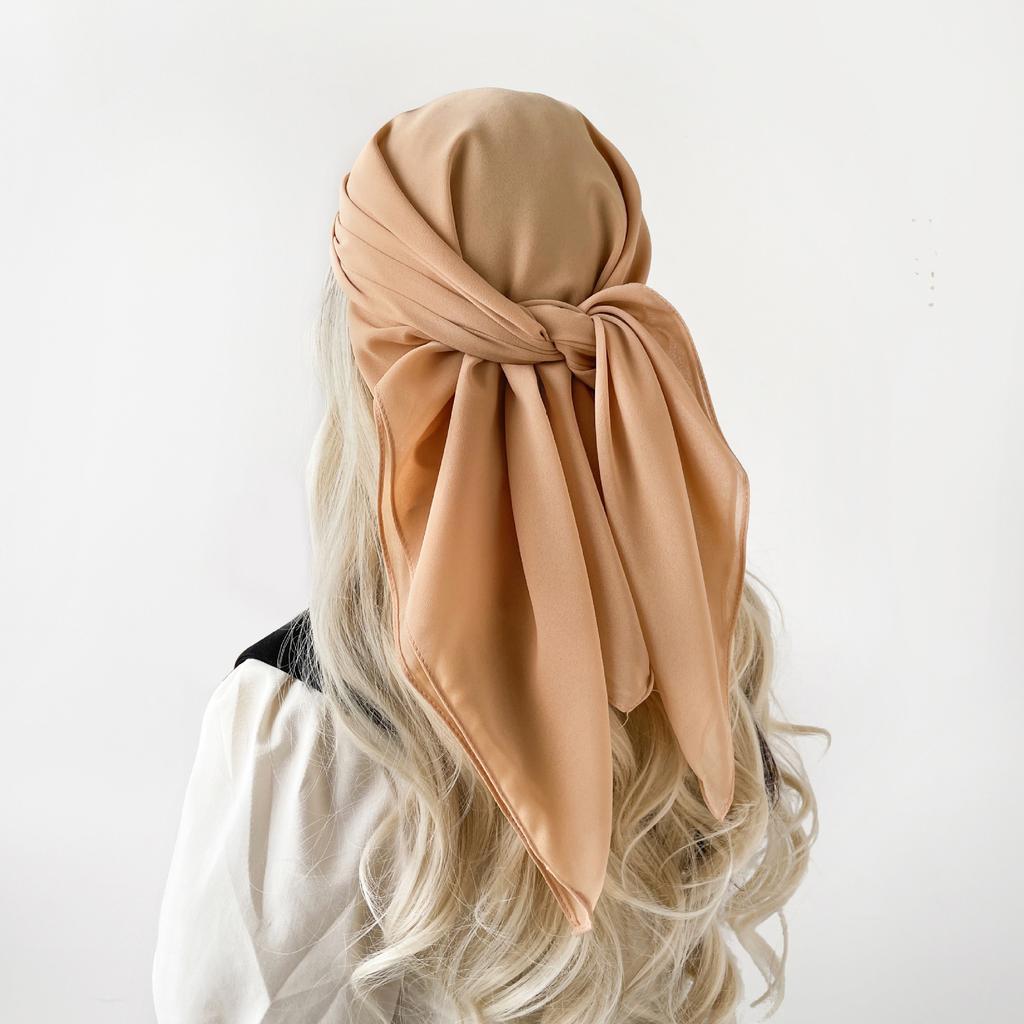 Pearl Chiffon Solid Color Scarf Arabic Turban Bali Turban Solid Color Malay Square Scarf Scarf