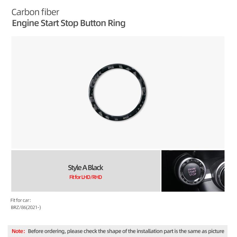 

For Subaru BRZ/Toyota GR86 2025- Carbon Fiber Ignition Engine Start Stop Button Trim Stickers Car Interior Tuning Accessories углеродного волокна черного