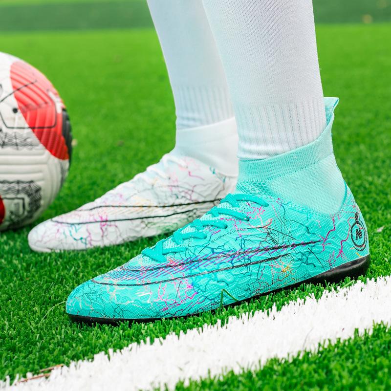 Sports Shoes Football Shoes Men's AG Long Nails Special Training Shoes TF Broken Nails Non-slip High-top Football Shoes Large Size 46