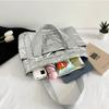 Large Capacity Cotton-padded Tote Bag Korean Style Puffy Bag Simple Nylon Handbag  Autumn Winter