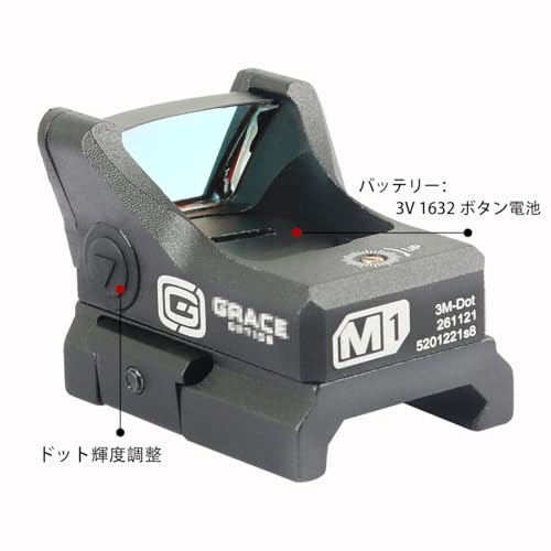 ZZ M1 Type Replica Micro Sight, Open Dot Sight, 20mm Rail, Glock Universal Mount, Black