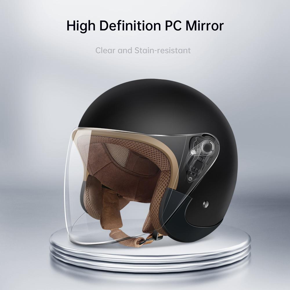 

Motorcycle Helmets Moped Helmet Electric Scooter for Men Women With Double Visor Rechargeable Bicycle Light Bike чорний