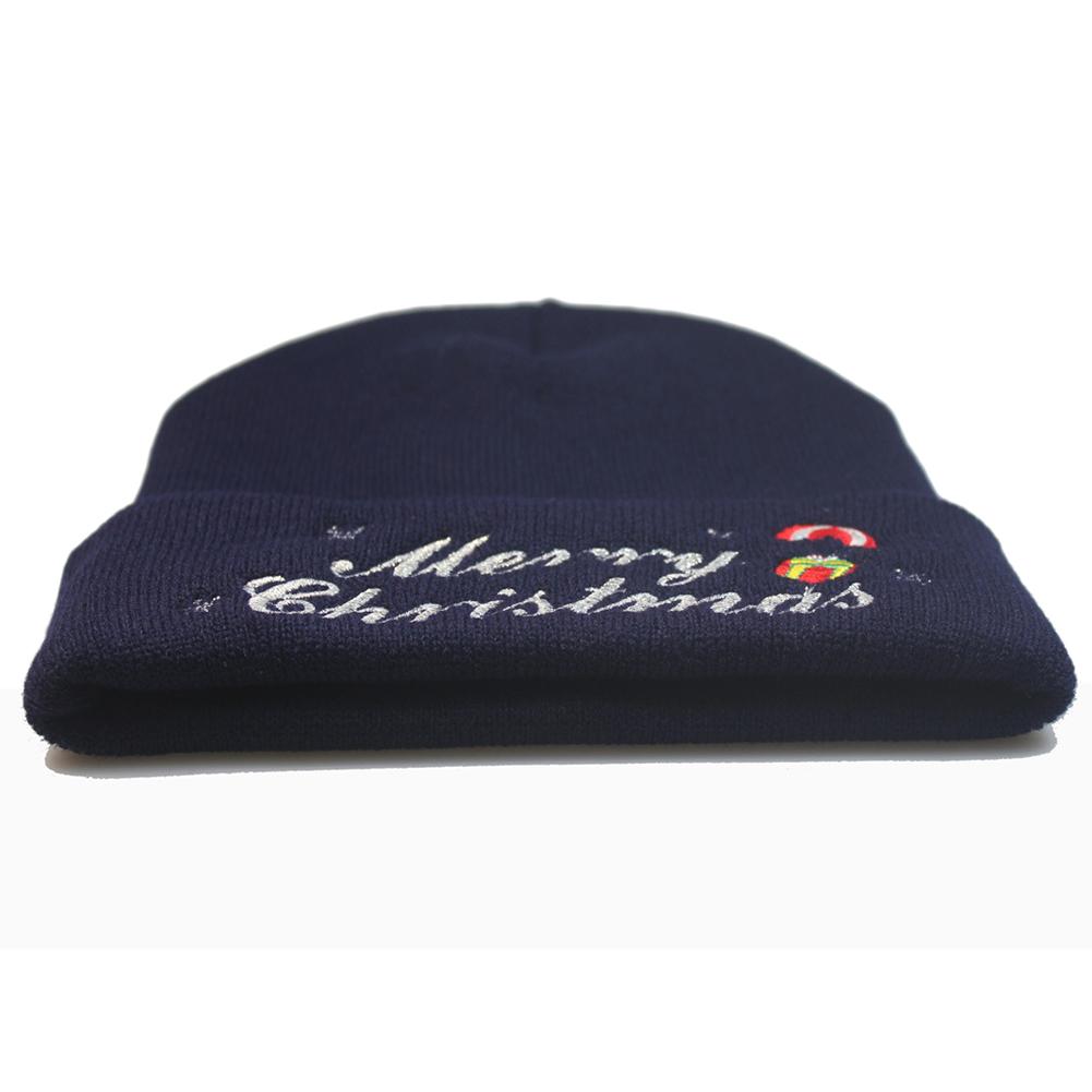 Universal Winter Knitting Wool Hat Warm Merry Christmas Embroidered Knitted Hat
