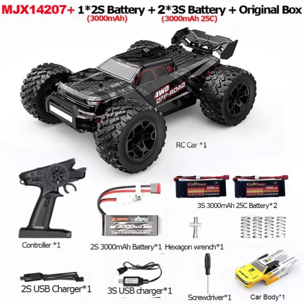 MJX Hyper Go 14207 1/14 Coche RC sin escobillas RTR Doble Carrocería Vehículo Todoterreno 4WD Coche RC Proporcional Profesional