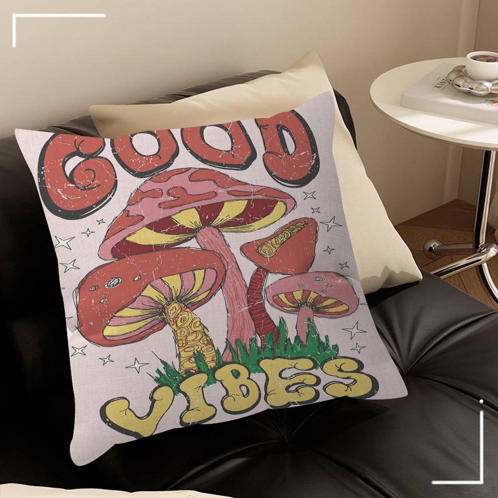 Dancing Frogs Riding Mushrooms Pillow Gift Home Office Decoration Pillow Bedroom Sofa Car Cushion CoverPillow Case