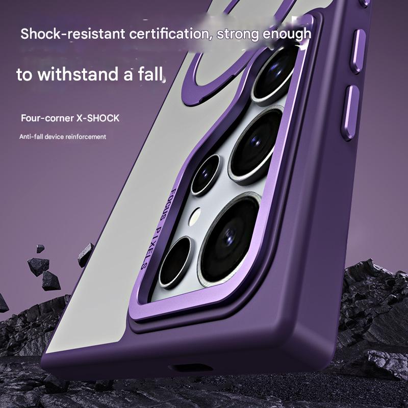 Ultra Strong Shockproof Case For Samsung Galaxy S25 Ultra S24 S23+ Plus With N52SH Strong Magnetic Hidden Metal Ring Stand