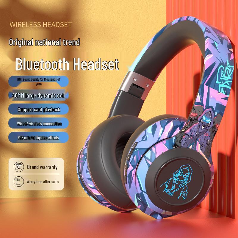 Guochao Graffiti Bluetooth Wireless Over-Ear Gaming Headphones - New Design Bestseller.