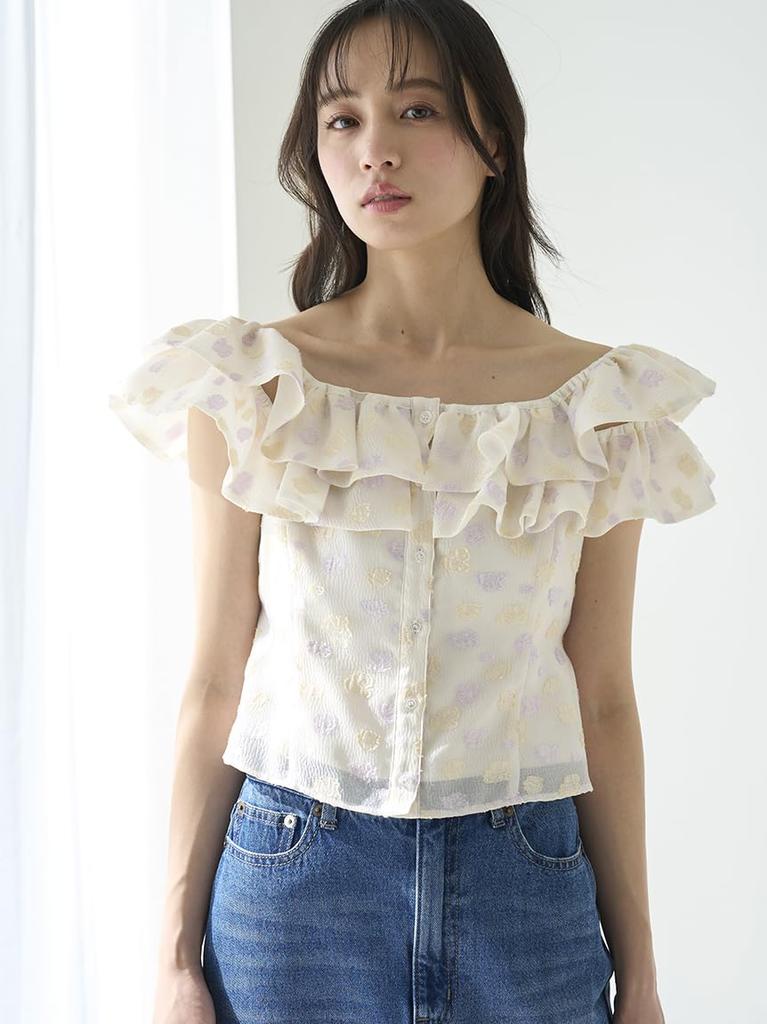 Snidel Flower JQD Blouse SWFB252021 Mix Women's