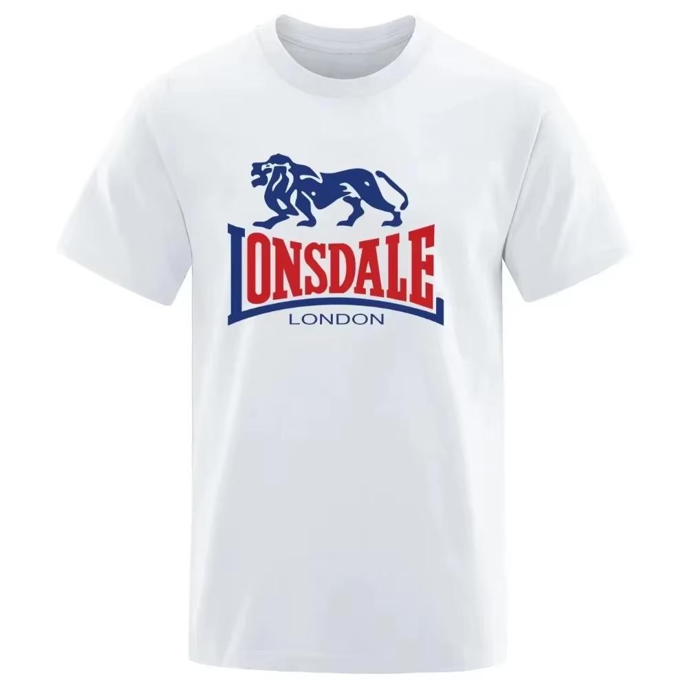 Unisex Kinder T-Shirt Lonsdale Drachen- & Löwen-Print Europäisch Amerikanischer Stil Kurzarm Passform Kinderbekleidung