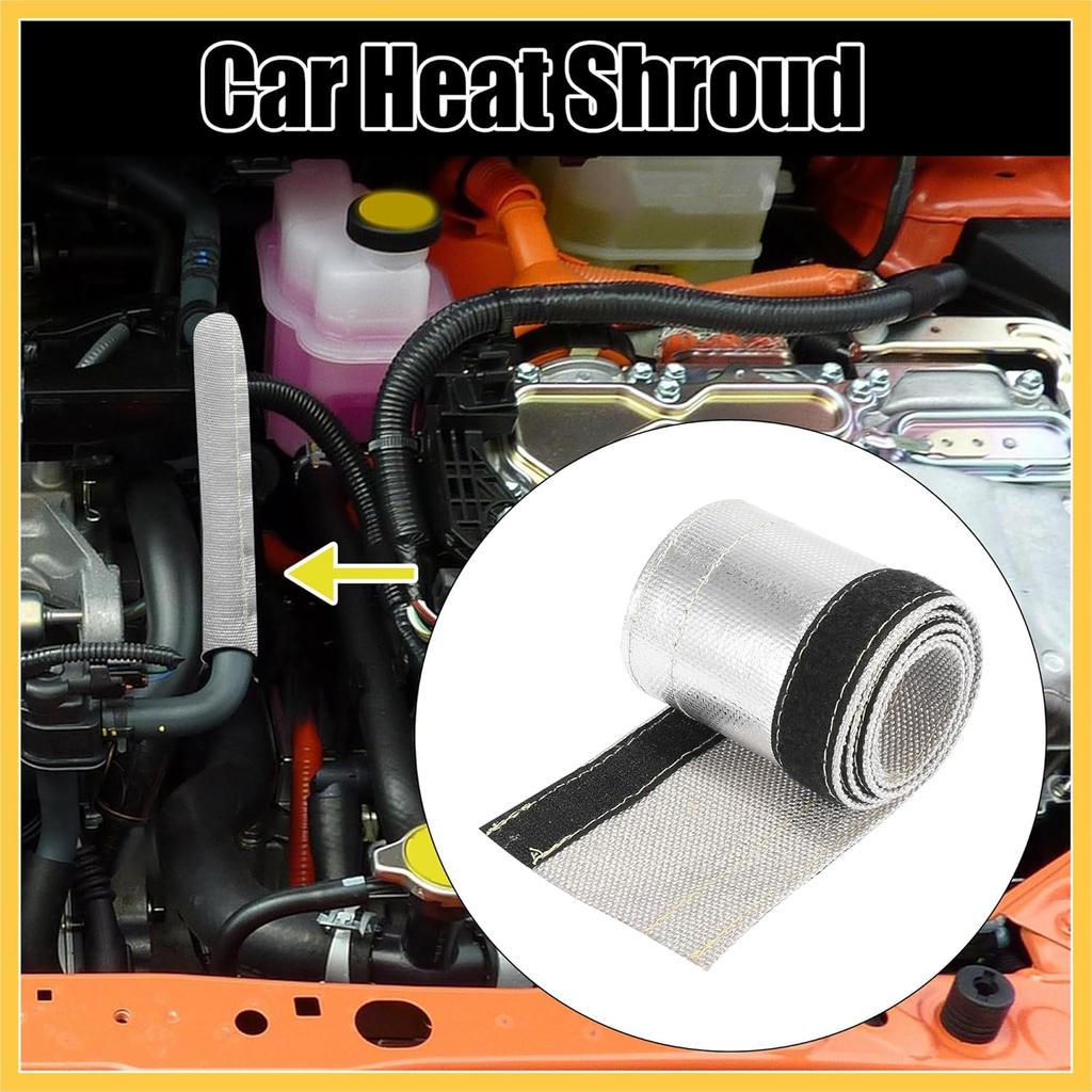Mangote Protetor de Calor para Carro 3/4" DI 3,2 pés Malha Aluminizada Mangote Protetor Isolado Mangote Protetor de Fio de Calor para Linhas de Combustível 3/4" DE Proteção Térmica Automotiva