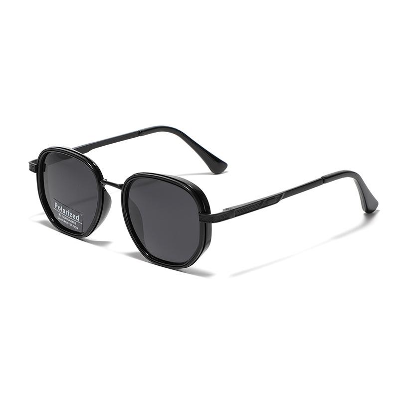 Glasses Material Tac Polarized Sunglasses Men'S Driver'S Glasses Round Semi-Metallic Sunglasses Women