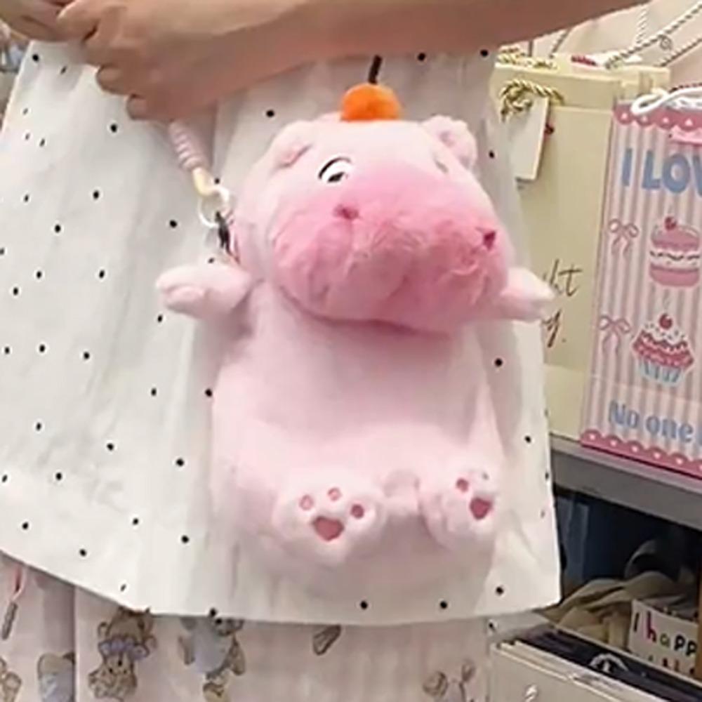 Animal Doll Capybara Plush Crossbody Bag Persimmon Cartoon Plush Shoulder Bag  Office