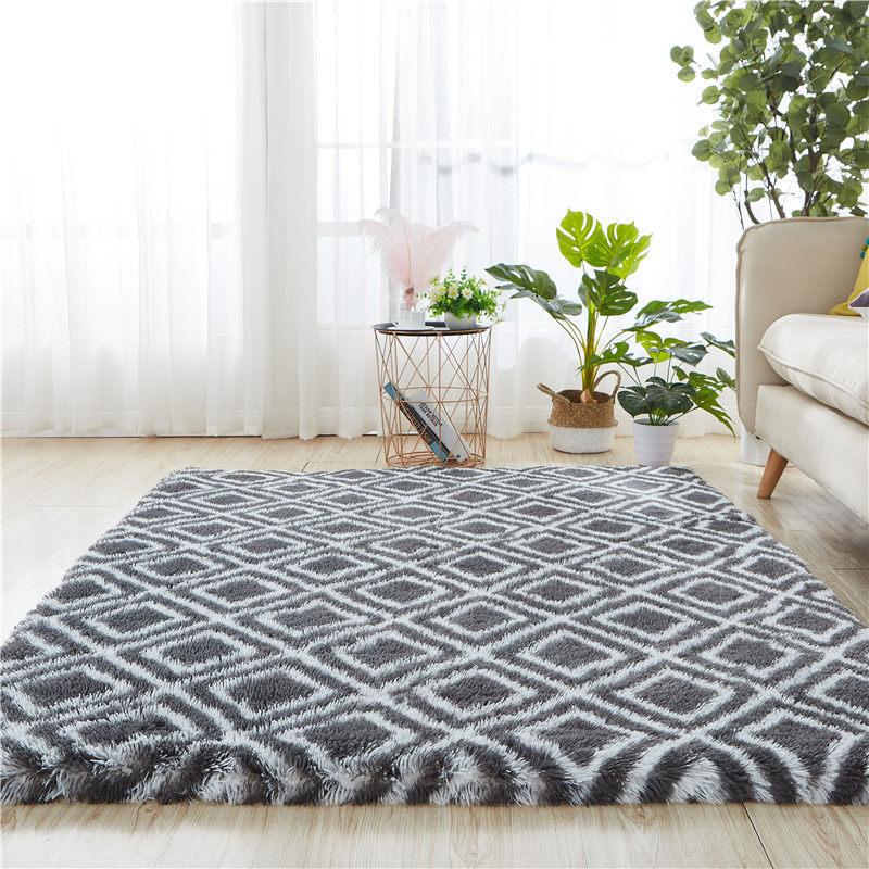 Solid Color Silk Wool Carpet Variegated Tie-Dye Gradual Change Floor Mat Room Coffee Table Mat Internet Celebrity Hair Covered Balcony Bay Window Mat