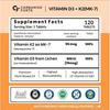 Carbamide Forte Vitamin D3 K2 MK7 | Plant Based Veg Vitamin D Supplement Lichen Source with Vitamin K2 - 120 Veg Tablets (Pack of 3)