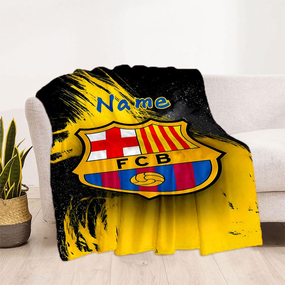 Fcb Team Crest Blanket Durable Comfort Perfect for Picnics Office Chair Livingroom for All Occasions Modern Birthday Christmas Gift Blanket