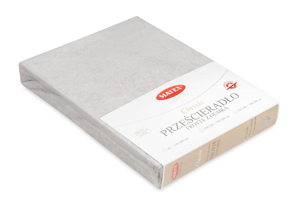 Terry Fitted Sheet 130/140x190/200 Classic Gray