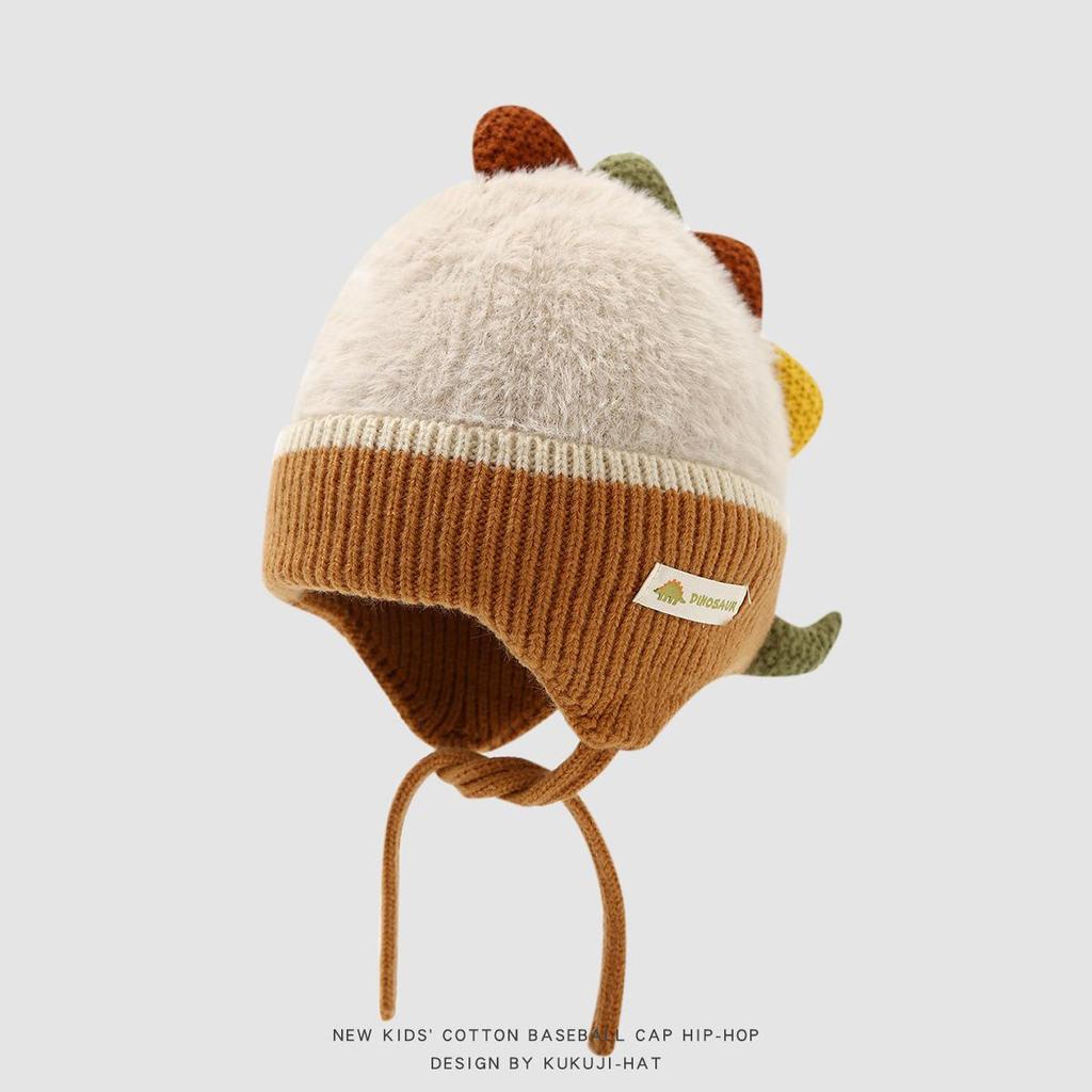 Dinosaur Knitted Winter Wool Hat: Warm, Cute & Colorful Ear Protection for Infants & Toddlers
