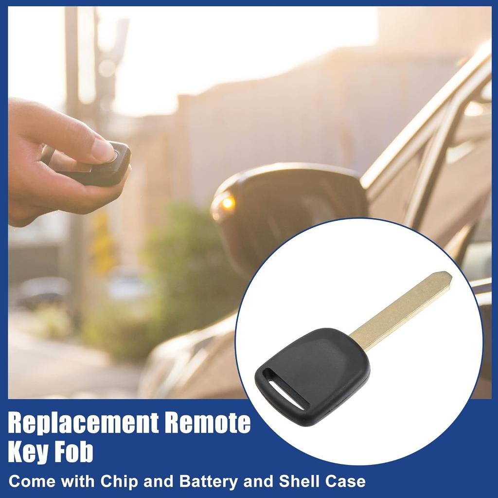 ACROPIX Uncut Ignition Transponder Key Fit for Honda Civic CR-V 2003-2005 for Element Odyssey S2000 2003-2004 HO01T5 35113-S0X-A01- Pack of 1 Black