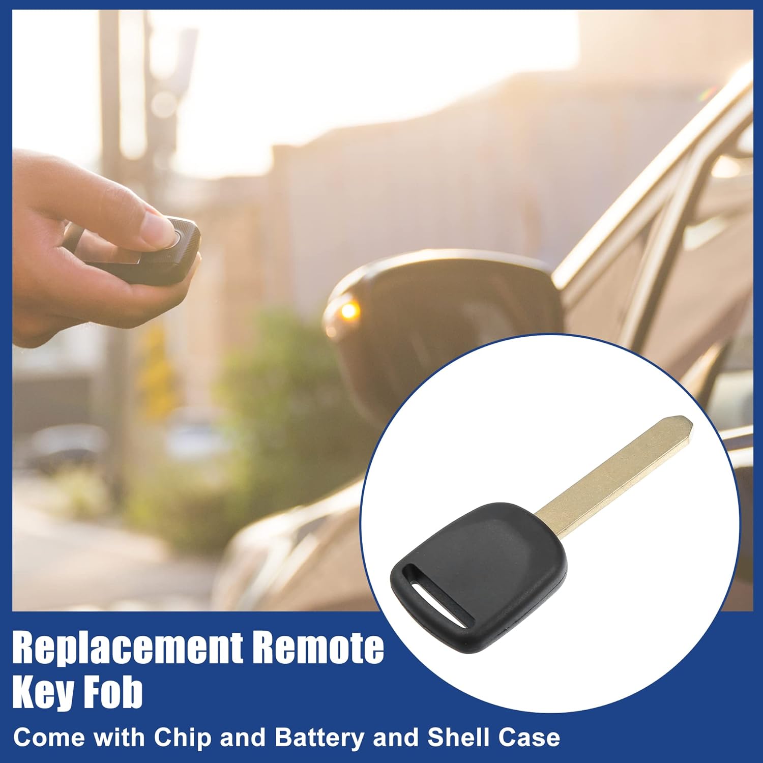 

ACROPIX Replacement Uncut Transponder Chip Ignition Key Fit for Honda Civic CR-V 2002-2006 for Honda Odyssey Pilot 2003-2004 HO01PT - Pack of 2 Black