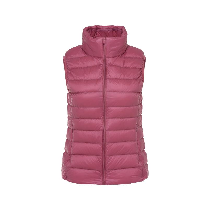 Červená dámská lehká tenká vesta bez rukávů Módní krátké vesty