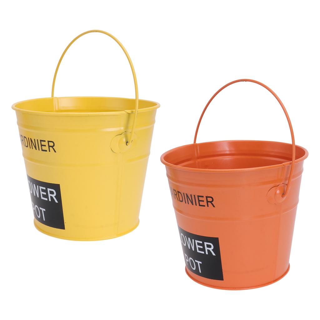 Buy 2Pcs Iron Flower Bucket Flower Arranging Buckets Gardening Succulent Buckets at affordable