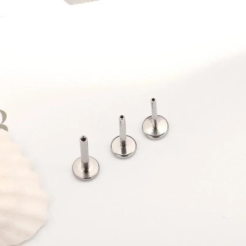 10 Stück/Los ASTM F136 Titan 16G 18G 20G Push-In Stecker Basis Ohrstecker Lippen Nasenpiercing Tragus Körperschmuck Zubehör