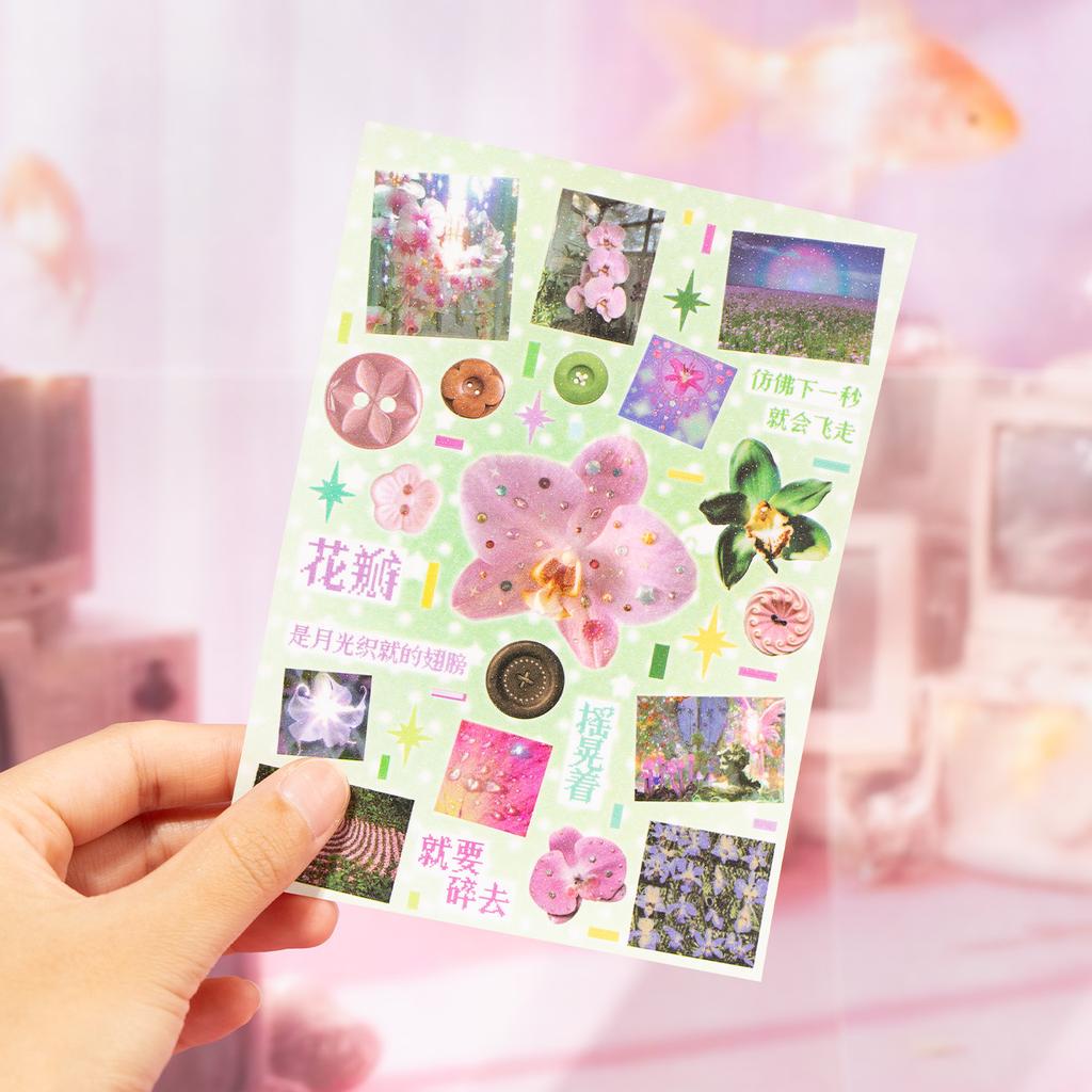 30sheets Dream Growth Series Kawaii Ins Die Cutting Sticker Book Creative Handbook Decoration DIY Scrapbook Material Aesthetics