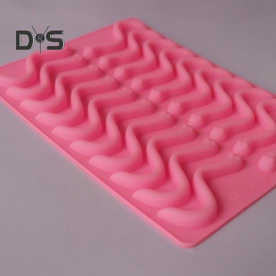Chocolate Mold 20 Cavity Gummy Snake Lightweight Reusable Worms Cake Mold Baking Tool
