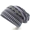 Unisex Atmungsaktive Warme Chemo Kappe Gestreifte Gedruckt Beanie Mütze Schädel Kappen Boho Stil Kopf Wrap
